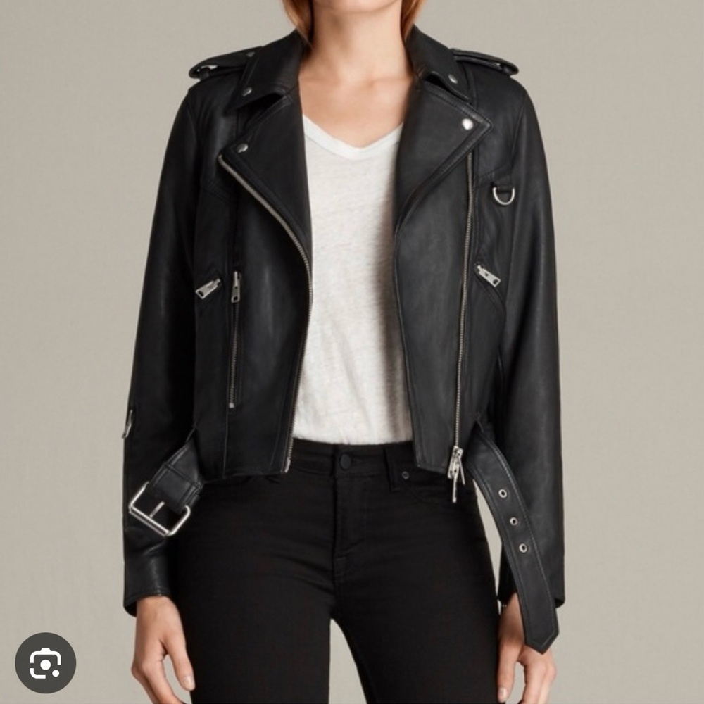 All Saints Gidley Biker | US 4 | Black **note: altered to remove front buckle**